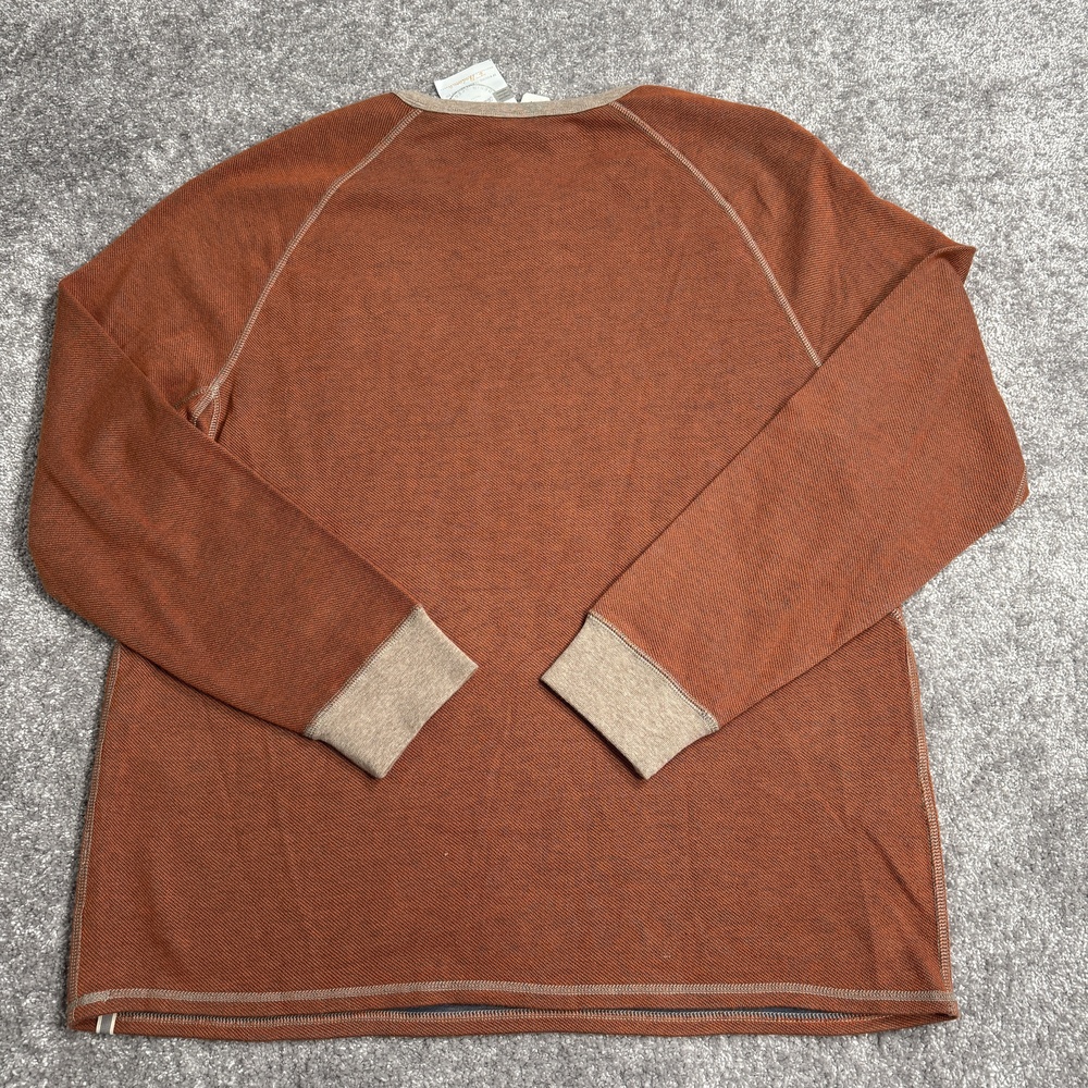 Tommy Bahama Sweatshirt Mens XL Brown Reversible Raglan Crewneck Knit Pullover - Picture 9 of 14